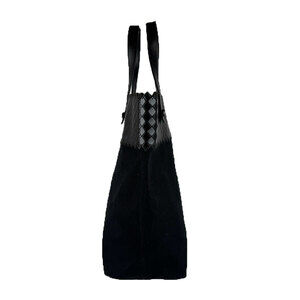 Bottega Veneta canvas leather tote bag handbag black